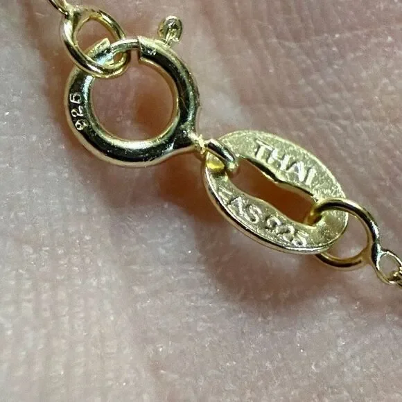 Oval Tanzanite 18mm x 13.5mm Pendant Necklace Gold Vermeil 18” Vintage Style - Picture 9 of 11